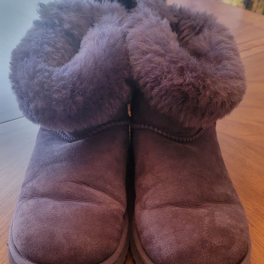 UGG Charcoal Gray Adorable Suede Ankle Boot Size 8